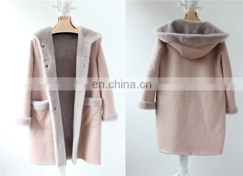 Latest Design Double Face Lamb Skin Female Leather Jacket