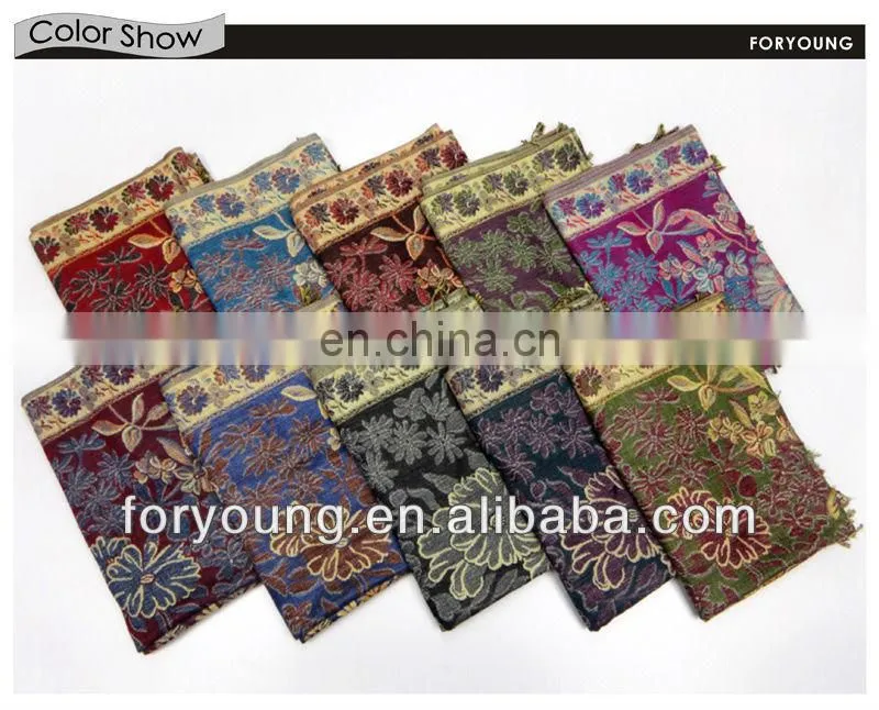 flower jacquard scarf