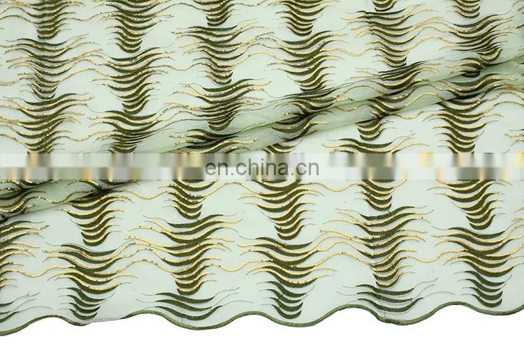 Fashionable embroidered organza bridal fabric