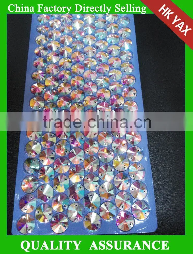 0516L Fashion 10.5*18mm crystal sew on stones,decorative sew on crystal stones,flat back cyrstal stones sew on