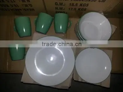 stocked color glazed dinner sets