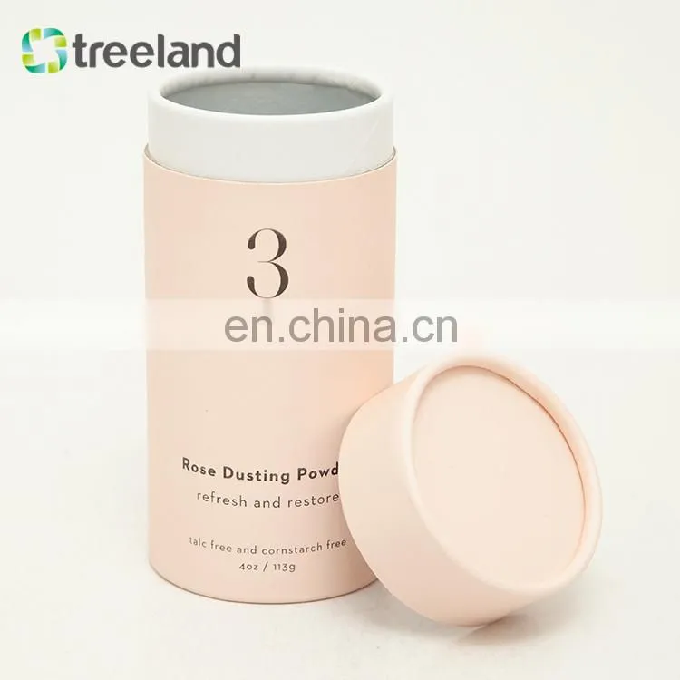 Eco friendly Recyclable Rose Dusting powder use Paper Tube Packaging with rolled edges