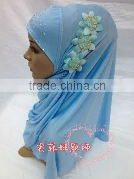 A552 Fashion modernFLOWER HIGH QUALITY ISLAMIC HEADSCARF ONE PIECE LONG MUSLIM HIJAB