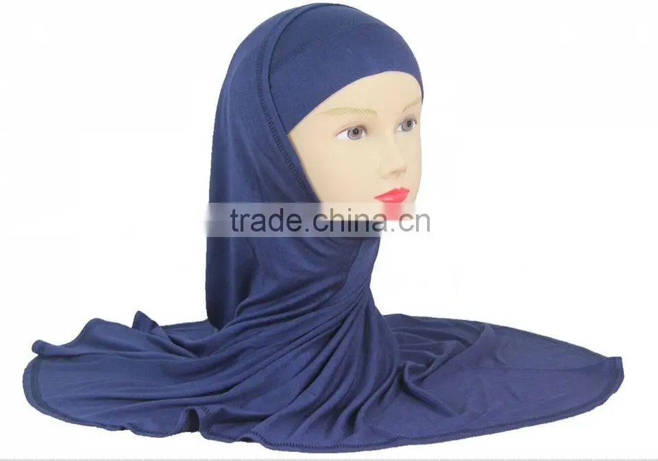 Newest high quality ISLAMIC HIJAB al amira 2pcs solid color softy mercerized cotton MUSLIM HIJAB