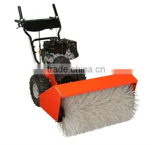 Roller sweeper broom for snow plow
