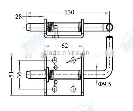 02407 Spring Loaded Latch Shoot Bolt