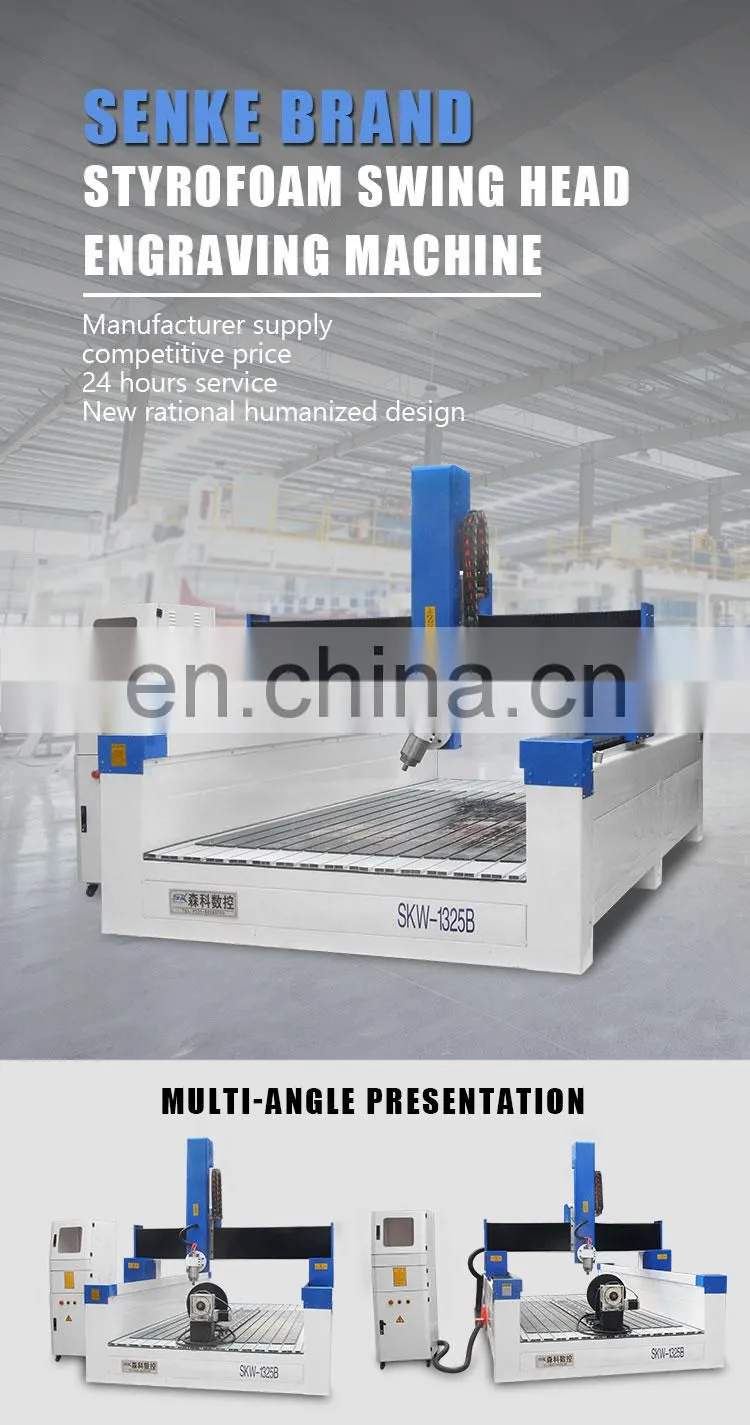 3d Wood Sculpture Foam Router Rotary 4 Axis Cnc Swing Spindle Milling Machine with Multi-use