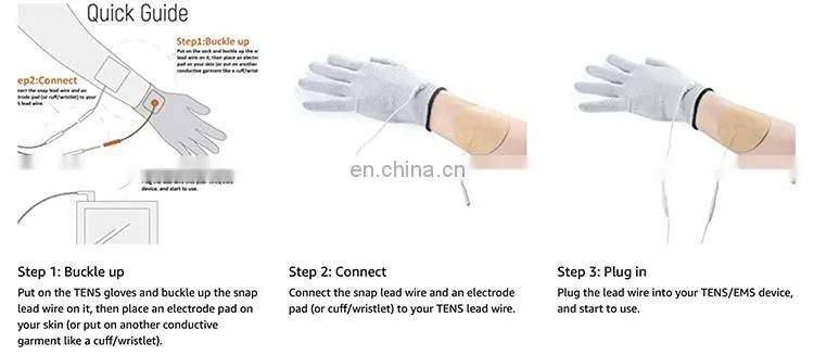Silver Conductive Gloves for Use with Tens Machine