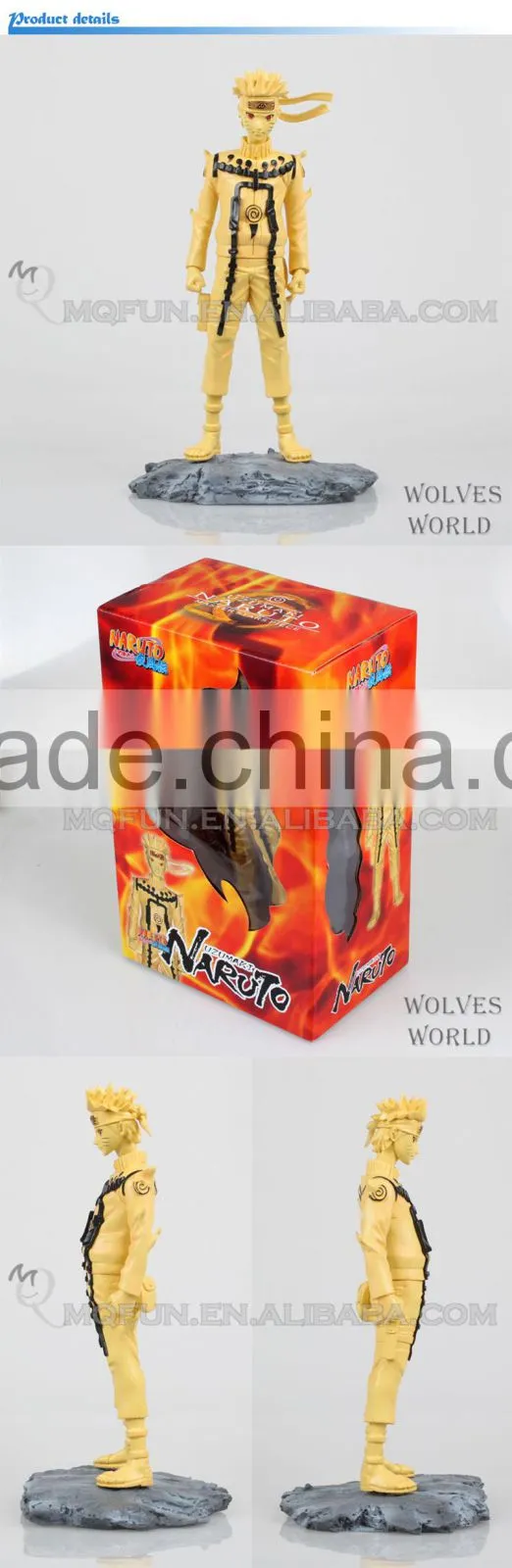 MINI QUTE 25 cm naruto nine-tailed fox model Japanese anime action figures dolls brinquedos boys NO.MQ 098