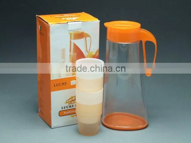 1.8L plastic cold water jug with cup set