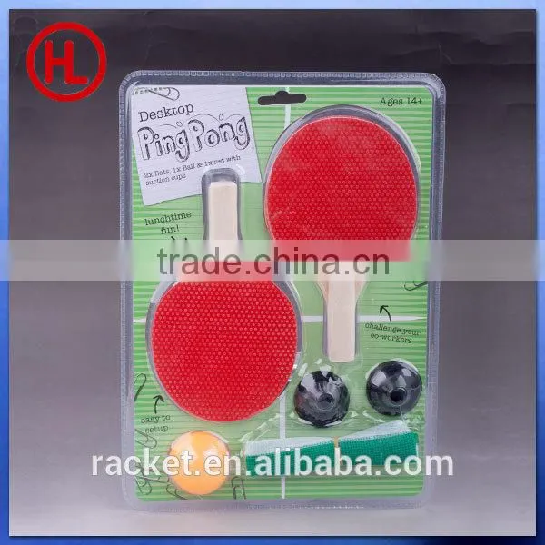 mini desktop indoor game poplar wooden table tennis racket with table tennis ball set wholesale