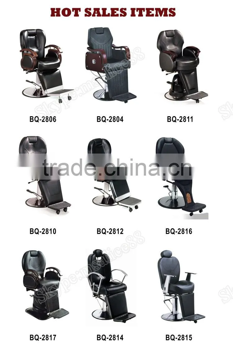 Synthetic Leather Reclined Backrest Hydraulic Barber Chair with Footrest