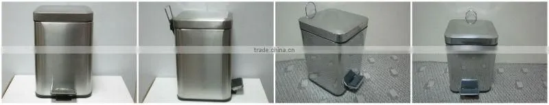 stainless steel square foot pedal trash can