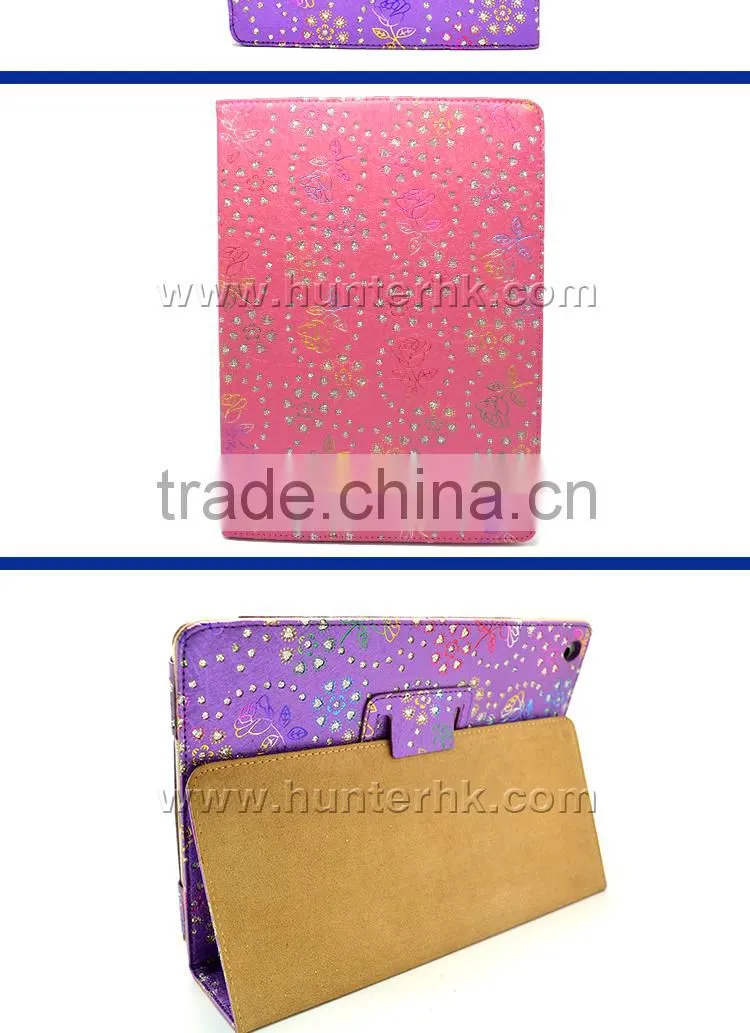 Diamond Shiny Rose Garden Tablet Case For iPad Air