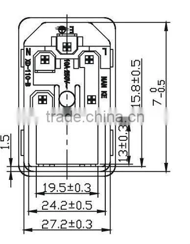 Iec outlet or inlet AC e27 socket with puse holder