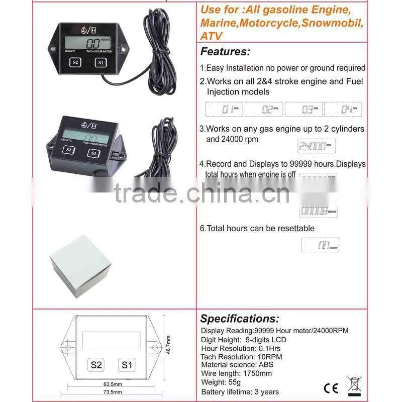 RL-HM011 Maintenance meter,engine tach hour meter