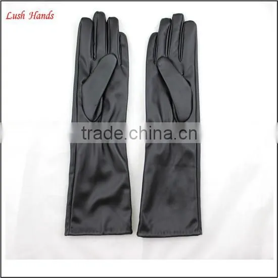 long women dresses imitation leather fabric wholesale factory gloves