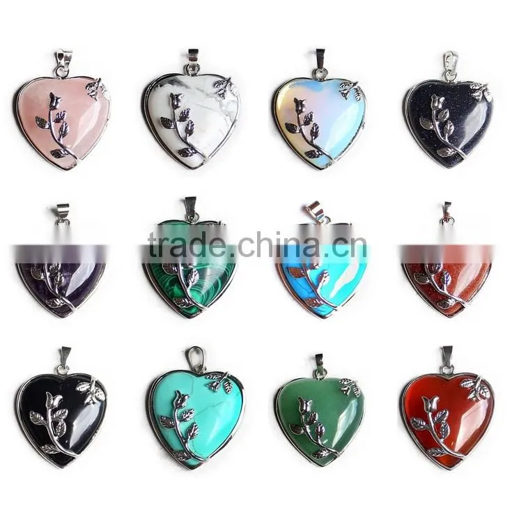 Wholesale Natural Stone Heart Pendant
