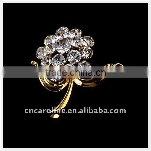 2012 New Design Vintage Rose Rhinestone Brooch