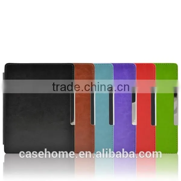Smart side open style leather case cover for Kobo aura 6" ereader