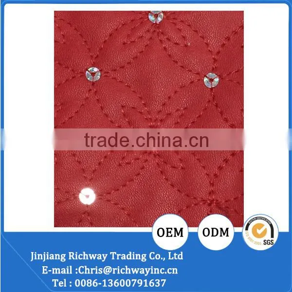 Embroidery shoes special material of pu leather sequin fabric