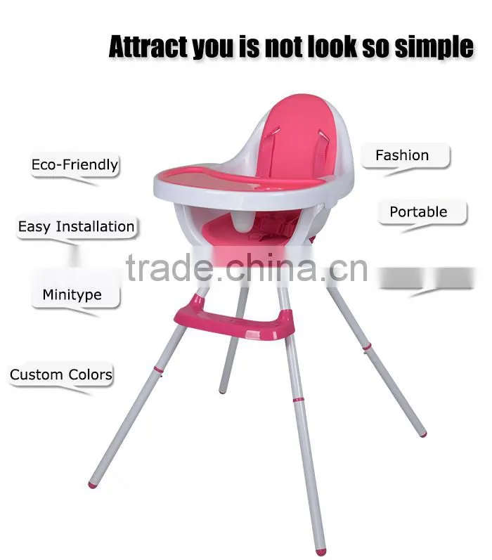 Easy Installation Fashion Mini Type Plastic Colour Customized Baby High Chair Best High Chair For Infant To Toddler