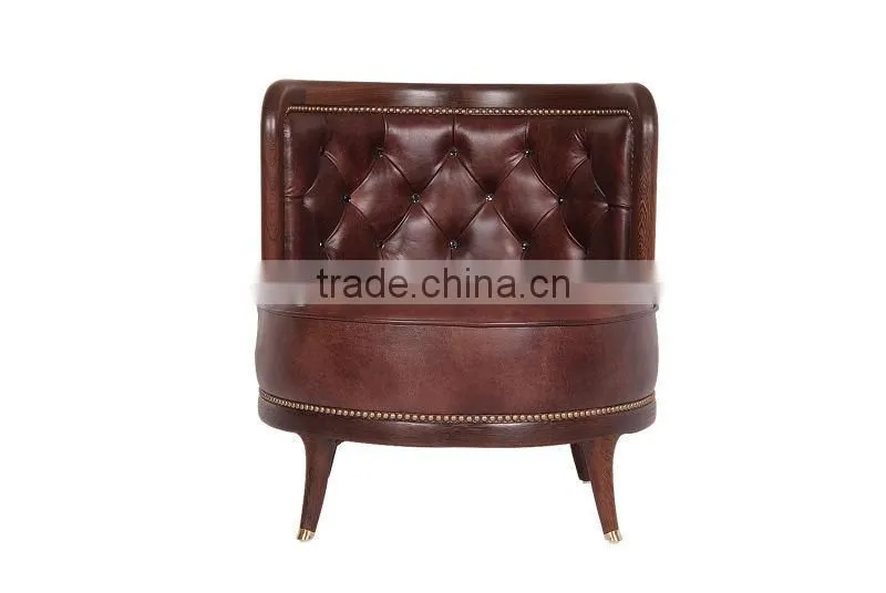 Modern Style teak solid wood sofa designs with leather set