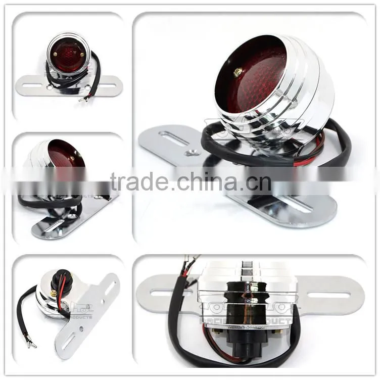 BJ-LPL-035 Billet Aluminum Universal Chrome Motorcycle Brake Lights LED Motorcycle Tail Light