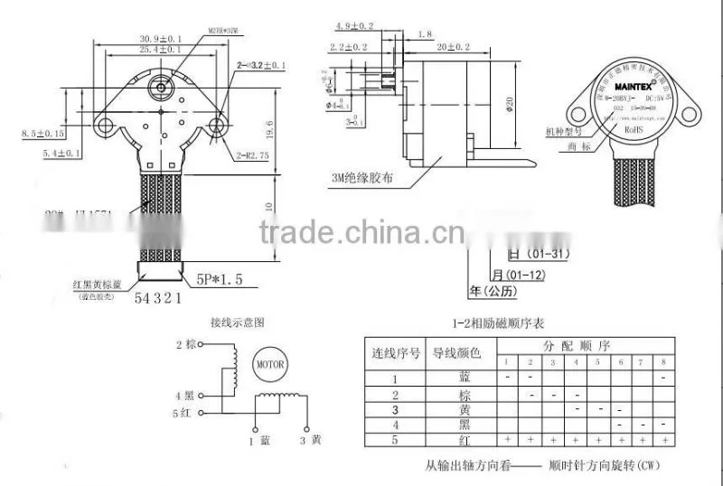 SGS certification 20byj46 stepper motor