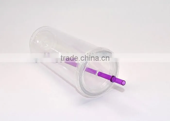 Wholesale Promotion Outdoor Travel Plastic Cups With Lid And Straw