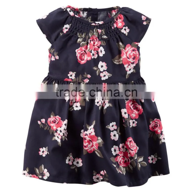 Summer baby and girl's cotton printed cardigan dress