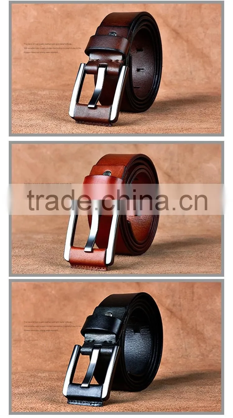 latest design business mans genuine leather belt made in China tailoring black outsourcing classical men belt
