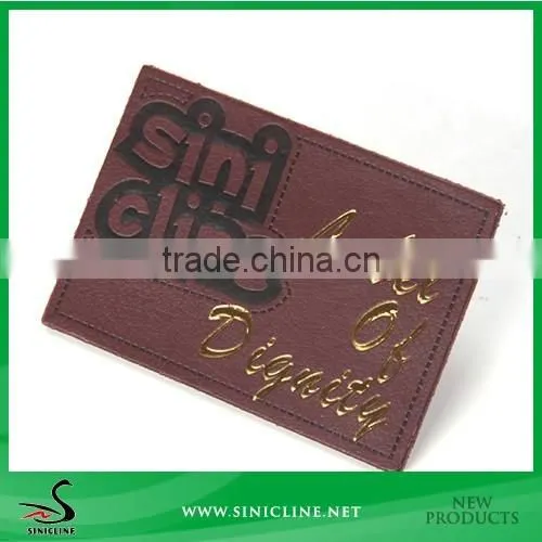 Sinicline Custom made debossed leather label for jeans in different color