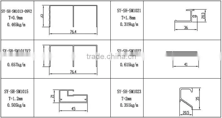 Customize aluminium profile for kitchen cabinet