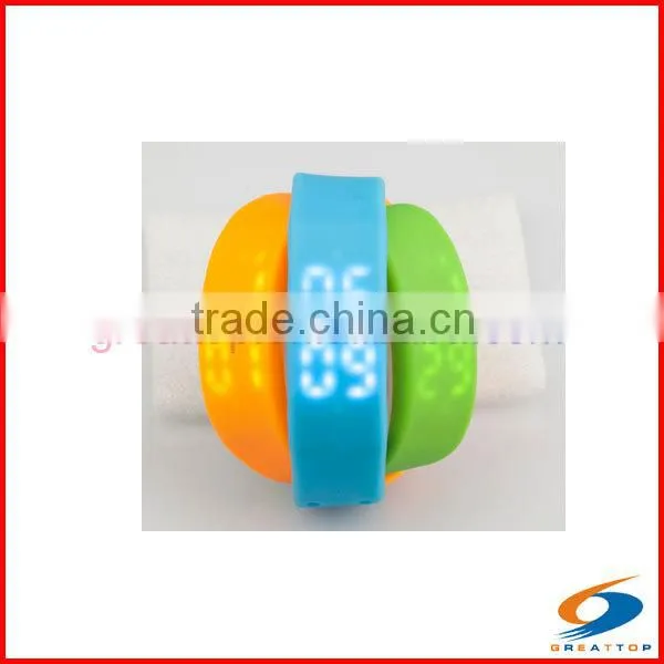 2015 new hot sale manual 3d sport led wristband pedometer
