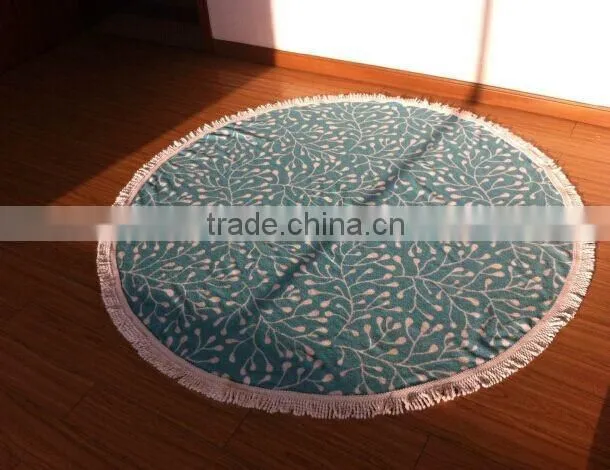 480g/m2 Aztec round tassel beach towel with white tassel for Australia market