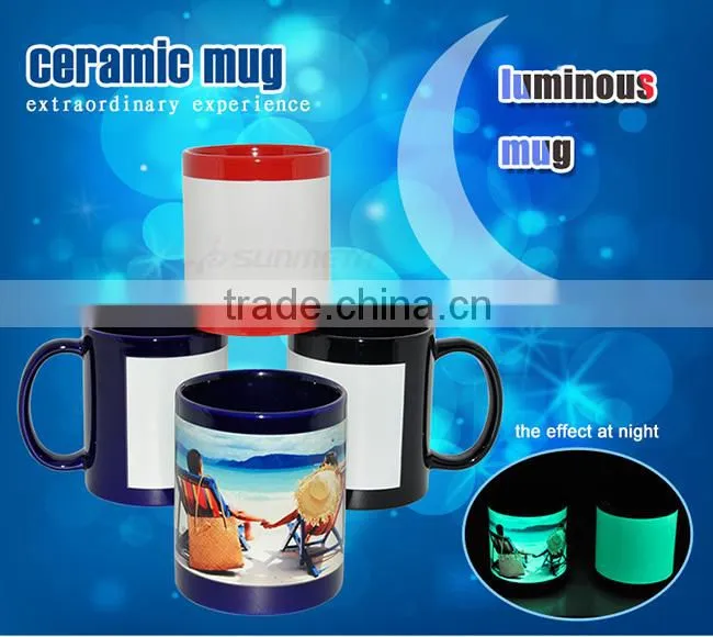 Sunmeta Directly Factory whole sale Patch luminous Sublimation Mug 11oz