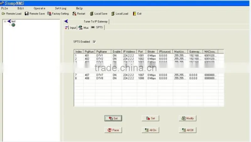 Satellite Receiver(FTA) Tuner input DVB over IP Gateway