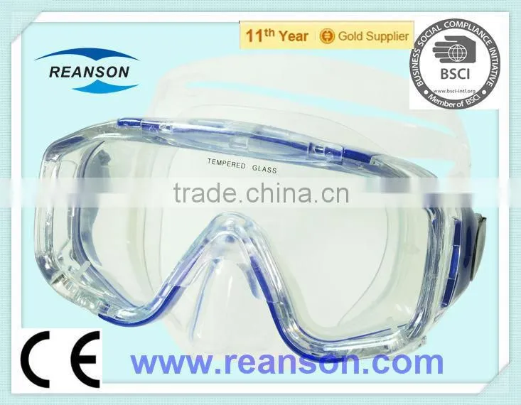 China Silicone Tempered Glass Full Face Diving Mask For Sale
