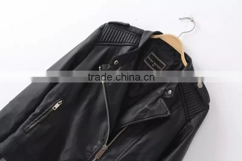 lovely jacket ,2014 china new design pu leather jacket for women