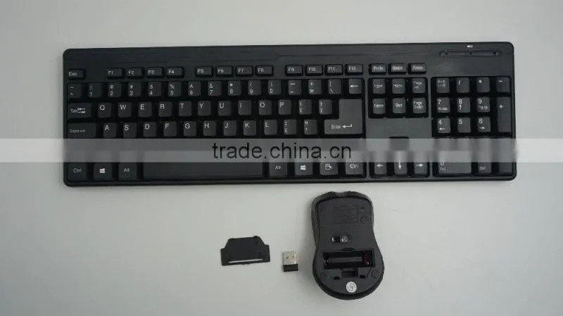 2016 black color wireless keyboard and mouse combo factory price