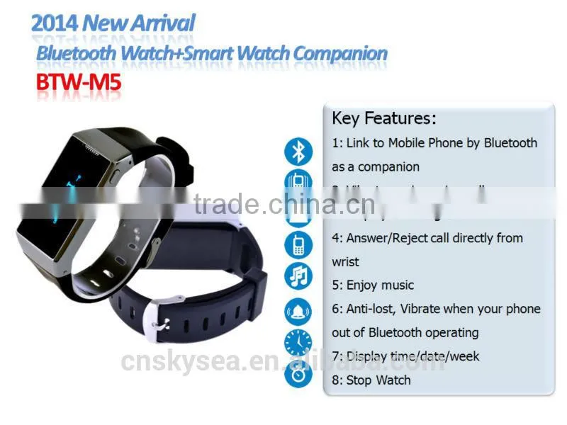 2014 newest style Smart watch Bluetooth Watch and Smart phone companion