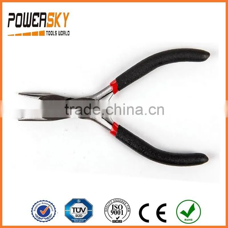 4.5" Bi-color Dipped Handles Mini Long Nose Pliers