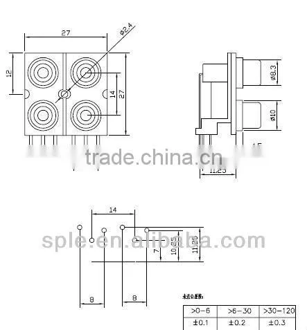 4pin TV AV connector AV4-8.4-9