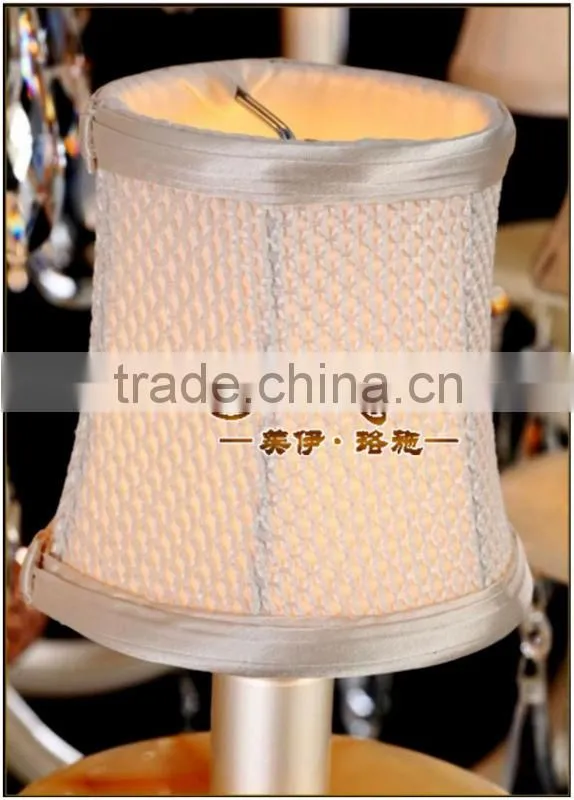 China Supply Metal Crystal Chandelier Lamp With Fabric Shade MD8788-6