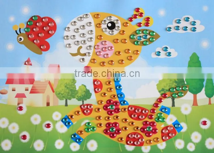 Colorful flower kids DIY product crystal sticker
