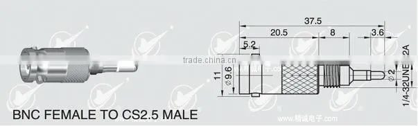 CS2.5 to BNC female adapter for interphone