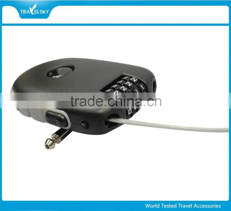 Retractable Cable Combination Plastic Luggage Lock