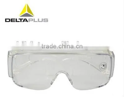 Deltaplus clear polycarbonate hole in arms for neck cord safety glasses