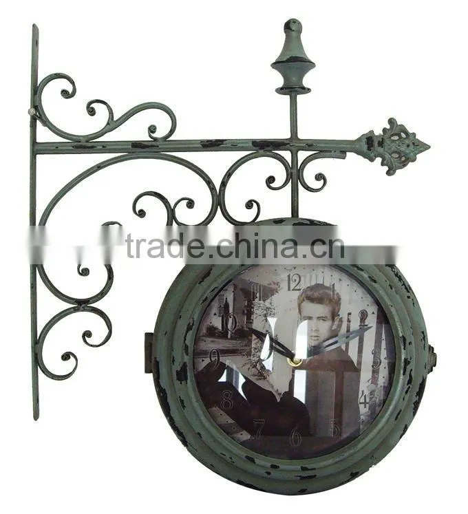 Quartz Double Sides Metal Wall Clock